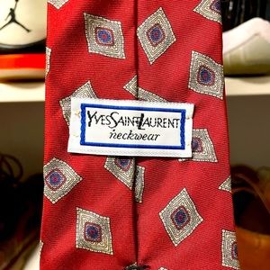 Yves Saint Laurent red neck tie YSL